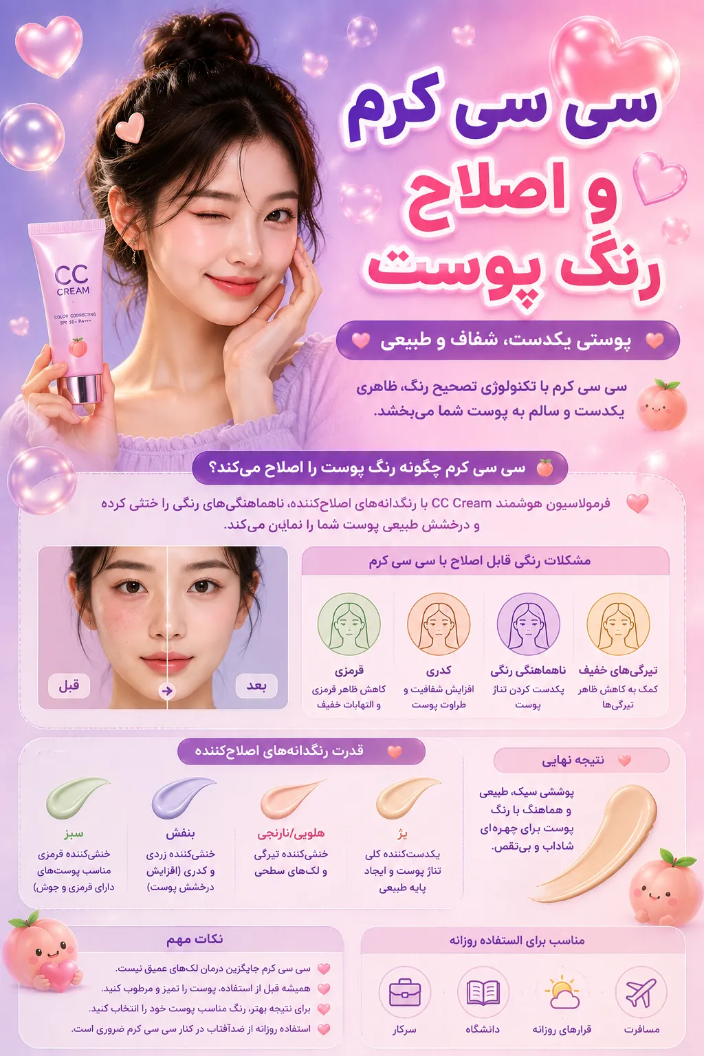 سی سی کرم و اصلاح رنگ پوست